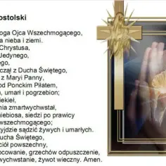 Skład Apostolski – modlitwa wiary w Jezusa Chrystusa, Syna Bożego. Obraz przedstawia Jezusa z otwartymi dłońmi.