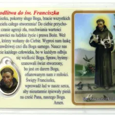 Modlitwa do św. Franciszka, opiekuna zwierząt. Święty Franciszek z Asyżu trzyma gołębie, symbol pokoju.