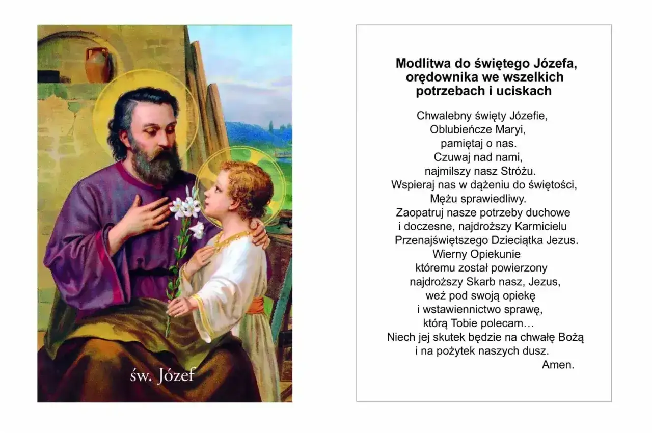 Św. Józef z Dzieciątkiem Jezus, modlitwa do św. Józefa o opiekę nad rodziną.
